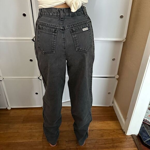 Calvin Klein Vintage Black High Waist Straight Tapered Leg Jeans Size 5 - Picture 14 of 16